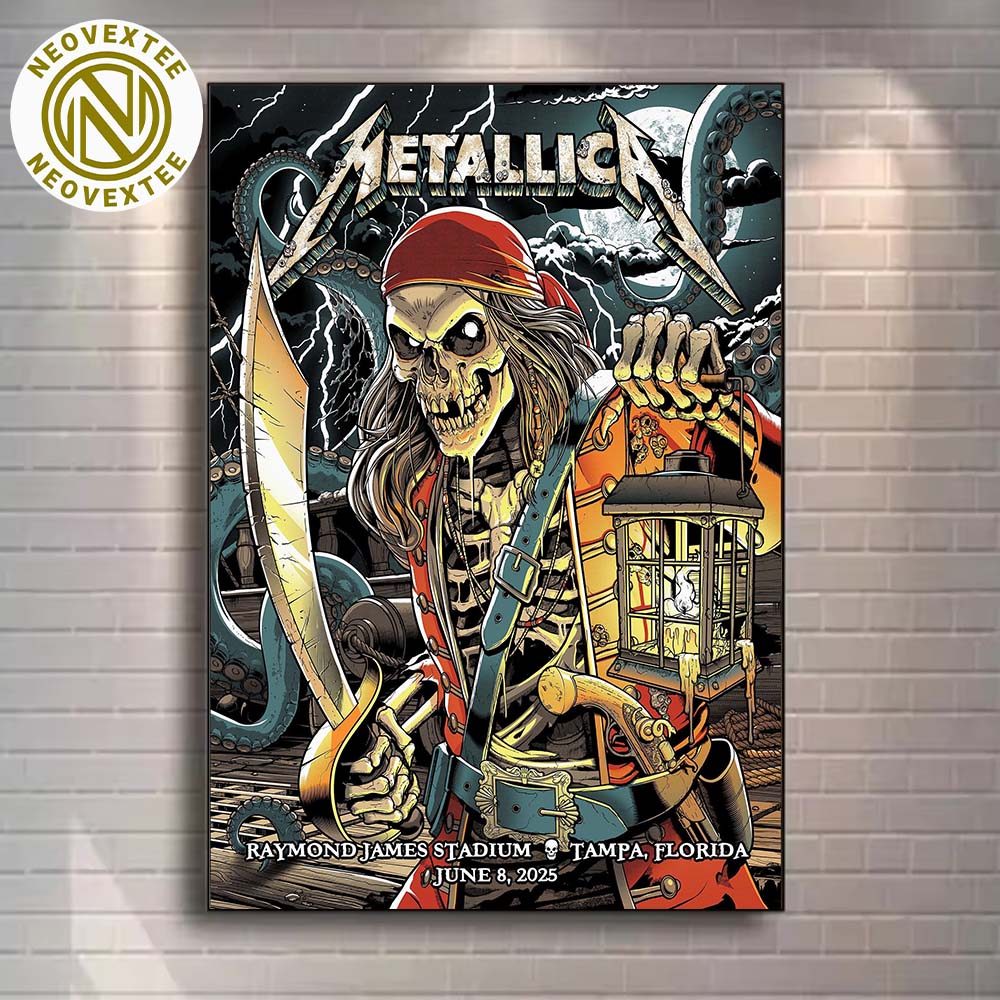 Metallica Night 2 Tampa Florida Art By Andrew Cremeans Show Poster Tonight At Raymond James Stadium M72 Tampa On June 8 2025 Home Decor Poster Canvas Metallica Night 2 Tampa Florida Art By Andrew Cremeans Show Poster Tonight At Raymond James Stadium M72 Tampa On June 8 2025 Home Decor Poster Canvas
