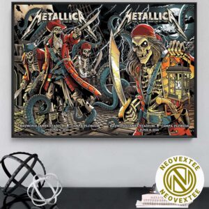 Metallica Tampa FL Night 1 And 2 M72 Tampa Art By Andrew Cremeans Full Show Poster At Raymond James Stadium On June 6 And 8 Tour 2025 Poster Canvas