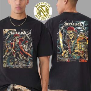 Metallica Tampa FL Night 1 And 2 M72 Tampa Art By Andrew Cremeans Full Show Poster At Raymond James Stadium On June 6 And 8 Tour 2025 T-Shirt