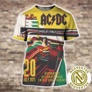 ACDC At Autodromo Enzo e Dino Ferrari Imola PWR UP Show Poster Tour 2025 In Imola Italy On July 20 2025 All Over Print Shirt