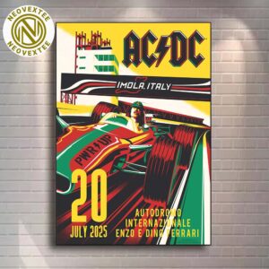 ACDC At Autodromo Enzo e Dino Ferrari Imola PWR UP Show Poster Tour 2025 In Imola Italy On July 20 2025 Home Decor Poster Canvas