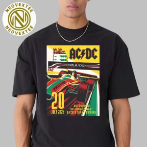 ACDC At Autodromo Enzo e Dino Ferrari Imola PWR UP Show Poster Tour 2025 In Imola Italy On July 20 2025 Unisex T-Shirt