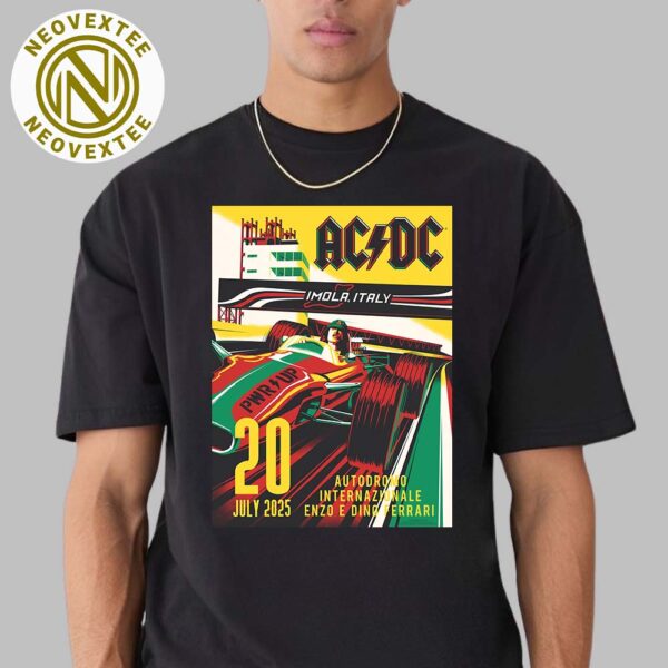 ACDC At Autodromo Enzo e Dino Ferrari Imola PWR UP Show Poster Tour 2025 In Imola Italy On July 20 2025 Unisex T-Shirt