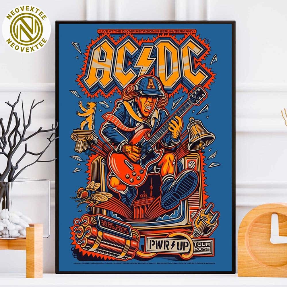 ACDC PWR Up Tour 2025 Berlin Germany Concert Poster Live At The Olympiastadion On June 30 2025 Home Decor Poster Canvas ACDC PWR Up Tour 2025 Berlin Germany Concert Poster Live At The Olympiastadion On June 30 2025 Home Decor Poster Canvas