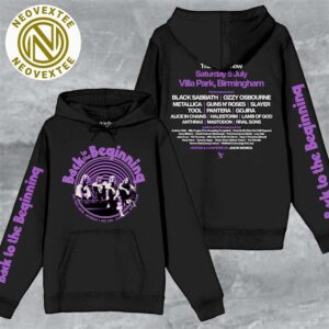 Black Sabbath And Ozzy Osbourne 2025 Merch Tee The Final Show At Villa Park Birmingham On July 5 2025 Back To The Beginning Event Hoodie T-Shirt