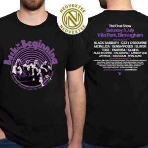 Black Sabbath And Ozzy Osbourne Back To The Beginning 2025 Merch Tee The Final Show At Villa Park Birmingham On July 5 2025 Two Sided Print Unisex T-Shirt