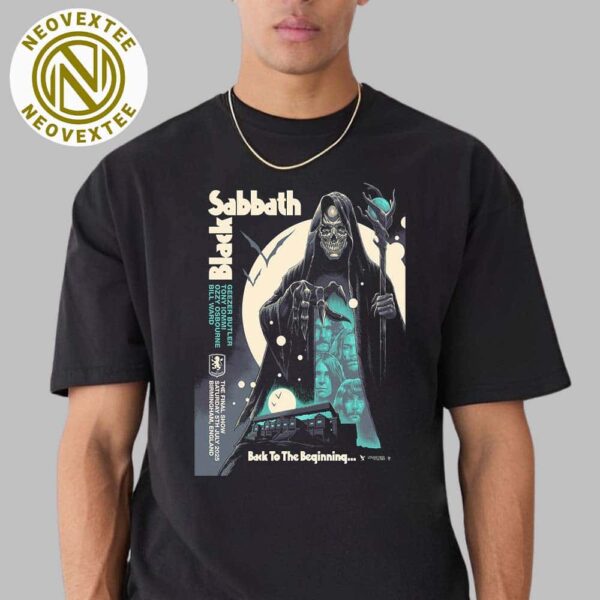 Black Sabbath Skeleton Merch Tee Back To The Beginning 2025 The Final Show Villa Park Birmingham On July 5 2025 Decorative Unisex T-Shirt