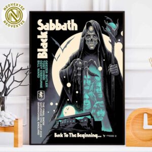 Black Sabbath Skeleton Poster Back To The Beginning 2025 The Final Show Villa Park Birmingham On July 5 2025 Decorative Home Decor Poster Canvas