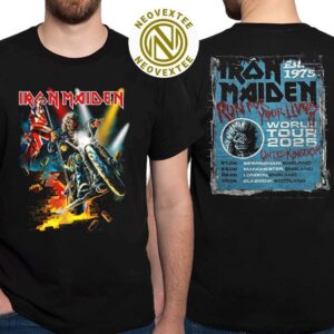 Iron Maiden United Kingdom Run For Your Lives World Tour 2025 Biker Eddie Breaks Through the Wall Event Tee Tour Dates List Unisex T-Shirt