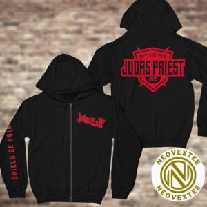 Judas Priest Shield of Pain Tour With Tour Dates Black Zip Hoodie T-Shirt