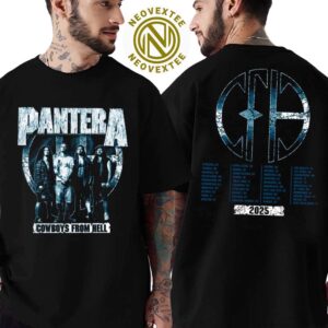 Pantera Merch The Heavies Tour Of The Summer 2025 Cowboys From Hell Exclusive Tee Two Sided Print Black T-Shirt