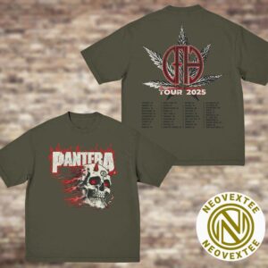 Pantera The Smoking Skull 2025 Tour Merchandise Tee Heavies Tour Of The Summer 2025 Two Sided Print Unisex T-Shirt
