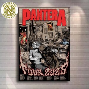 Pantera Tour 2025 Lithograph With Tour Cities List Home Decor Poster Canvas